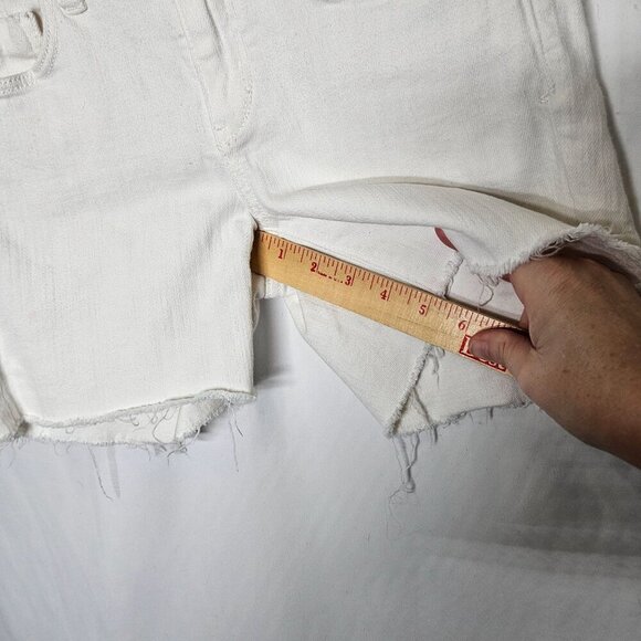 Pilcro & The Letterpress Anthropologie Womens Mid-Rise Slim White Denim Short 27 - Picture 6 of 7